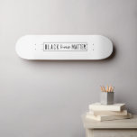 Black Lives Matter | BLM Race Equality Modern Skateboard<br><div class="desc">A simple,  stylish “Black lives matter” quote art design with contemporary urban typography and a simple bold border. Our minimalist,  modern,  monochrome black and white design is inspired by the BLM movement to help raise awareness for racism and race equality.</div>