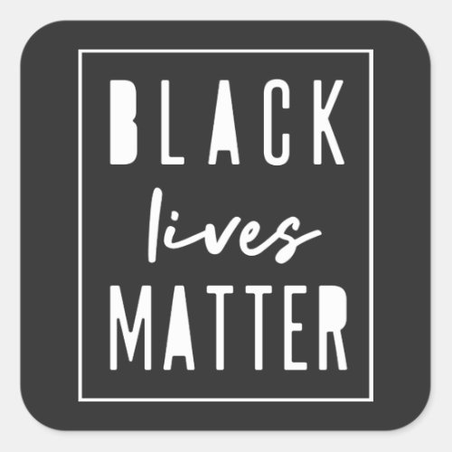 Black Lives Matter  BLM Race Equality Modern Square Sticker