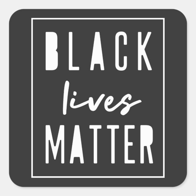 Black Lives Matter | BLM Race Equality Modern Square Sticker (Front)