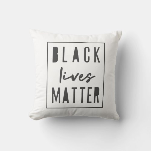 Black Lives Matter  BLM Race Equality Modern Throw Pillow