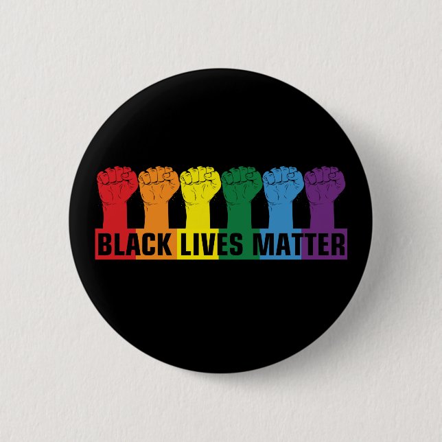Black Lives Matter _ BLM Rainbow Button (Front)