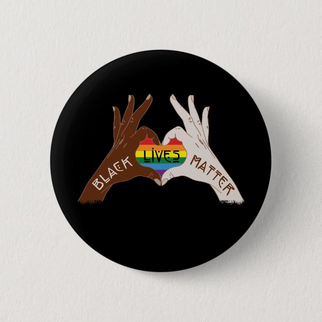 Black Lives Matter - BLM Rainbow Button (Front)