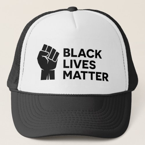 Black Lives Matter BLM Raised Fist Clinched Fist Trucker Hat