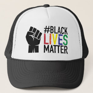 Black Lives Matter BLM Raised Fist Clinched Fist Trucker Hat