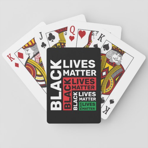 Black Lives Matter BLM Red Green Typography Playing Cards