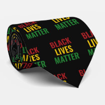 BLACK LIVES MATTER BLM Red Yellow Green BHM Neck Tie BLACK LIVES MATTER BLM Red Yellow Green BHM Neck Tie
