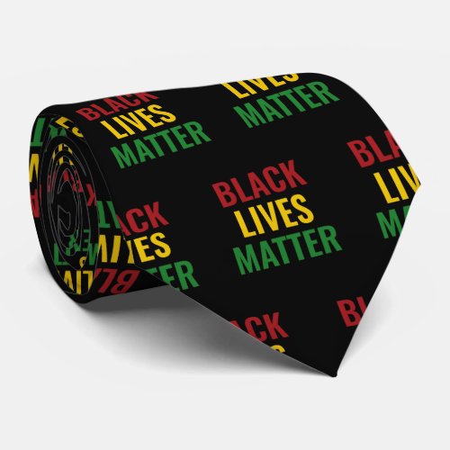 BLACK LIVES MATTER BLM Red Yellow Green BHM Neck Tie