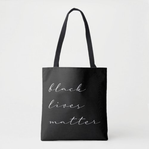Black Lives Matter Calligraphy Custom Colors Tote Bag