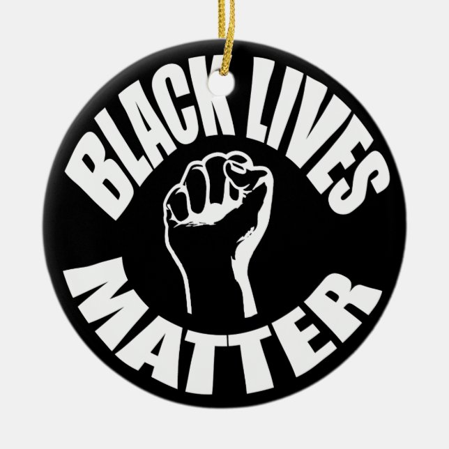 "BLACK LIVES MATTER" CERAMIC ORNAMENT (Front)