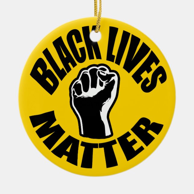 "BLACK LIVES MATTER" CERAMIC ORNAMENT (Front)