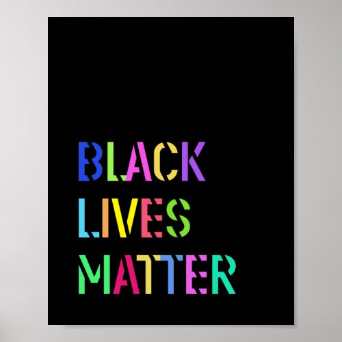 Black Lives Matter Colorful Stencil 01 Editable Poster