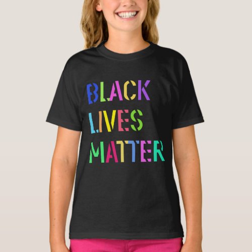 Black Lives Matter Colorful Stencil 01 Editable T_Shirt