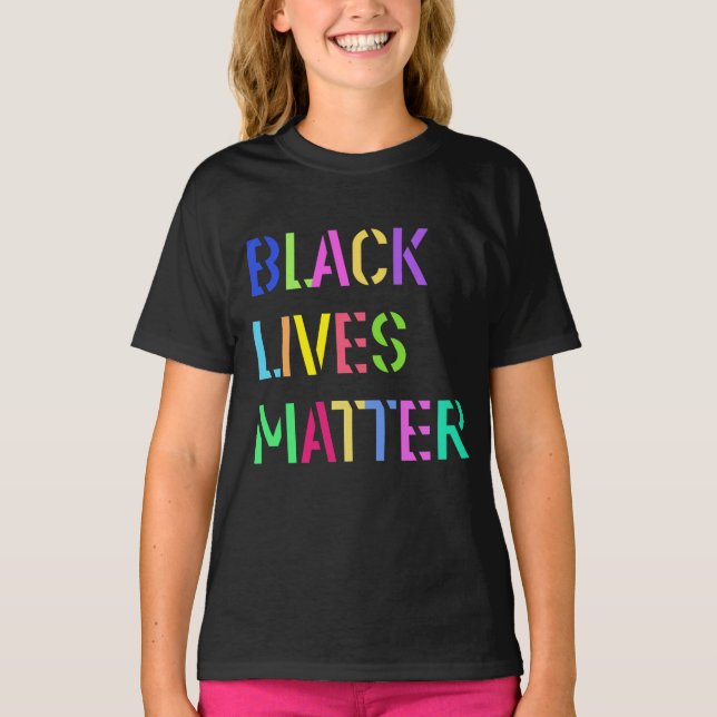 Black Lives Matter Colorful Stencil 01 Editable T-Shirt (Front)