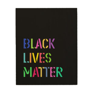 Black Lives Matter Colorful Stencil 01 Editable Wood Wall Art