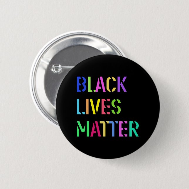 Black Lives Matter Colorful Stencil Design 01 Button (Front & Back)