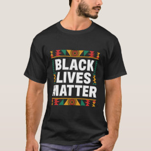 Black Lives Matter Design with African Motifs T-Shirt