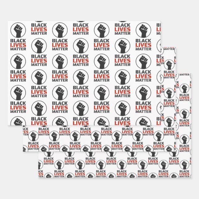 Black Lives Matter Design Wrapping Paper Sets (Set)