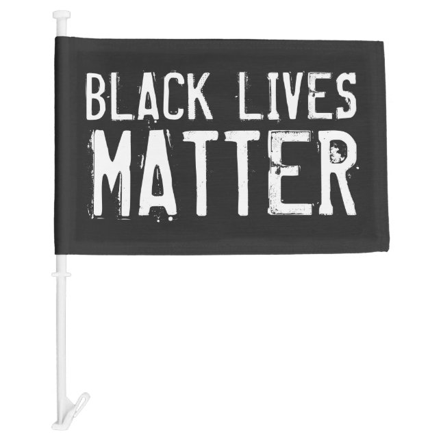 Black Lives Matter - Distressed Lettering Car Flag (Front)