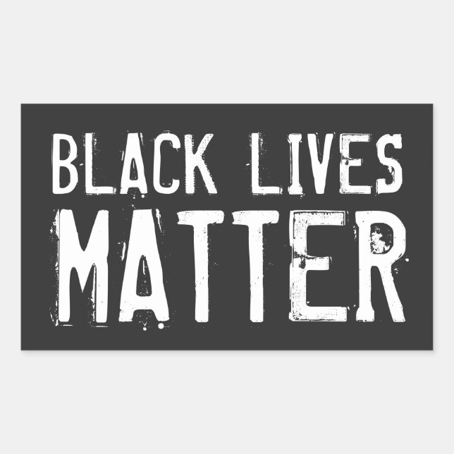 Black Lives Matter - Distressed Lettering Rectangular Sticker (Front)