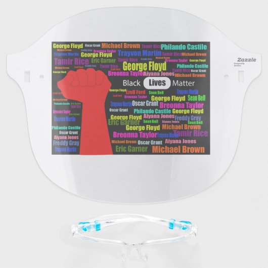 Black Lives Matter Face Shield (Front w/Glasses)