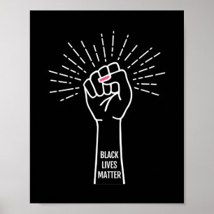 Black lives matter, female hand poster
