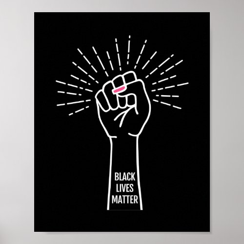 Black lives matter female hand poster