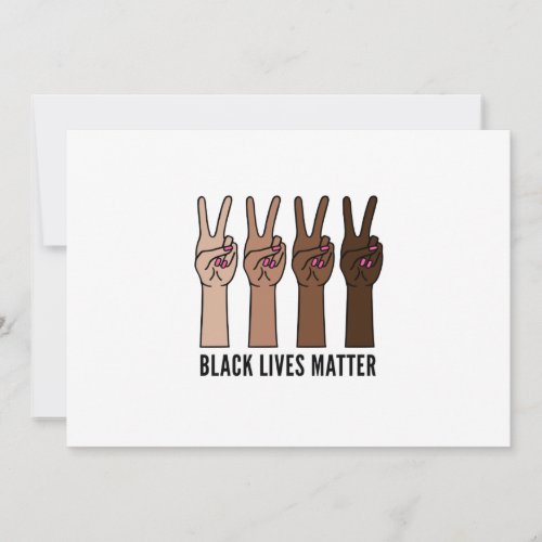 Black lives matter female hands with a peace sign invitation