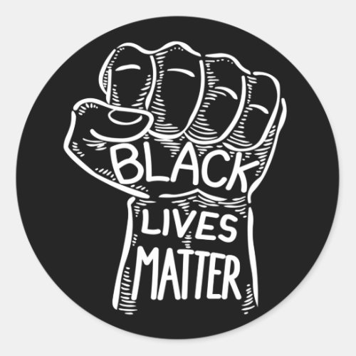 Black Lives Matter Fist Black Power BHM Classic Round Sticker