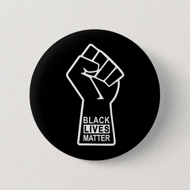 Black lives matter, fist fighting, BLM Button (Front)