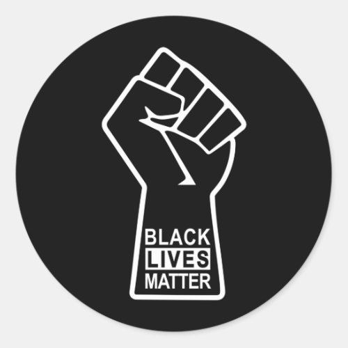 Black lives matter fist fighting BLM Classic Round Sticker