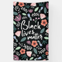 Black Lives Matter Floral Banner