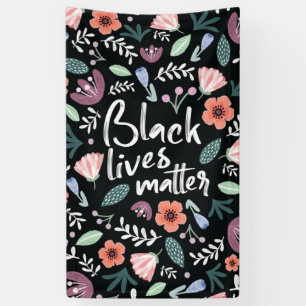 Black Lives Matter Floral Banner