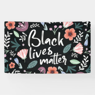 Black Lives Matter Floral Banner