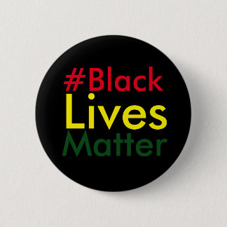 Black Lives Matter Hashtag Rasta Button