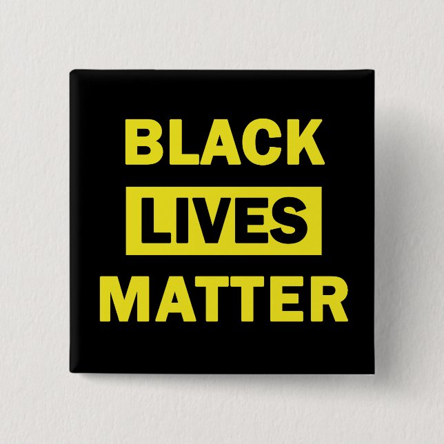 Black Lives Matter in Yellow Block Letters Button (Front)