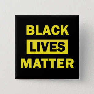 Black Lives Matter in Yellow Block Letters Button