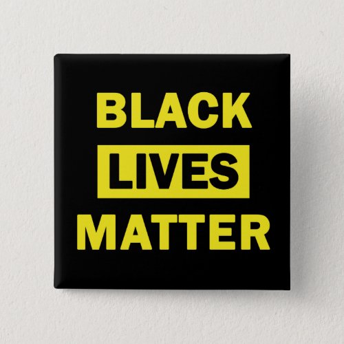 Black Lives Matter in Yellow Block Letters Button