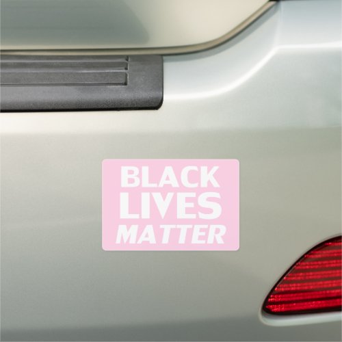Black Lives Matter light pink and white Car Magnet