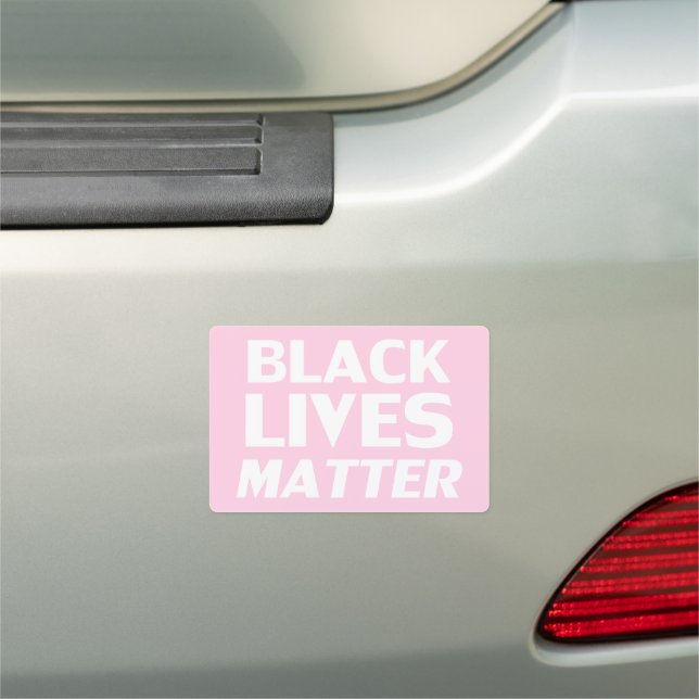 Black Lives Matter light pink and white Car Magnet (In Situ)