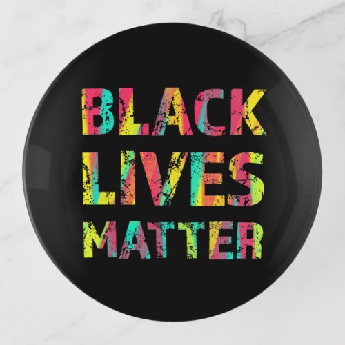 Black Lives Matter Painting 01 Rise Up Colorful Trinket Tray