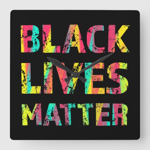 Black Lives Matter Painting 01 Rise Up Reminder Square Wall Clock