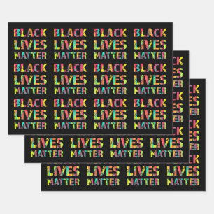 Black Lives Matter Painting 01 Rise Up Together Wrapping Paper Sheets