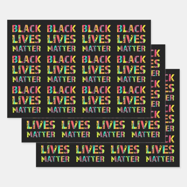 Black Lives Matter Painting 01 Rise Up Together Wrapping Paper Sheets (Set)