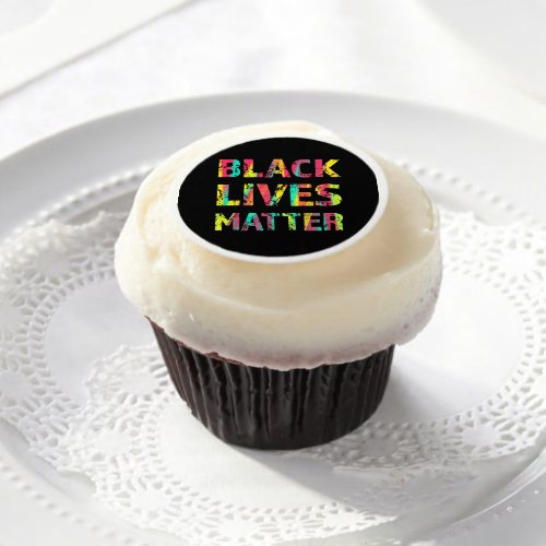 Black Lives Matter Painting 01 Uprising Colorful Edible Frosting Rounds