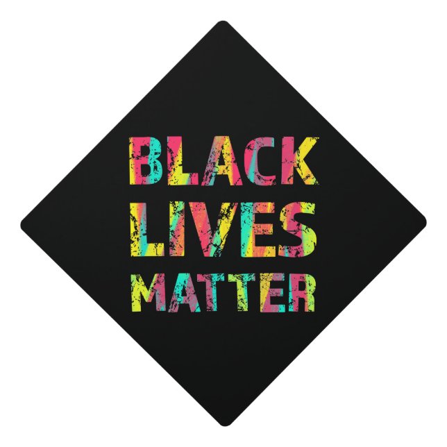 Black Lives Matter Painting 01 Uprising Editable Graduation Cap Topper (Front)