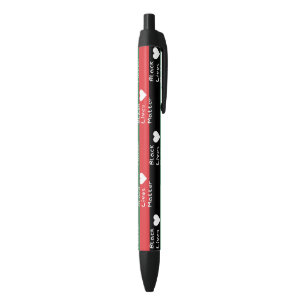 Black Lives Matter Pan-African Flag White Heart Pen