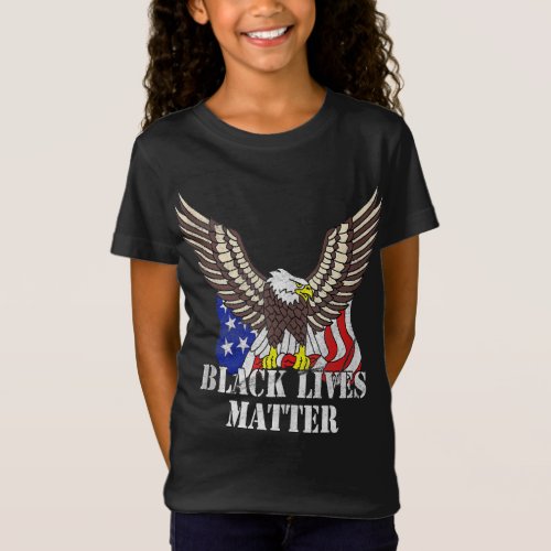 Black Lives Matter Patriotic American Eagle T_Shirt