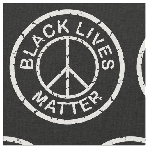 black lives matter peace sign white fabric