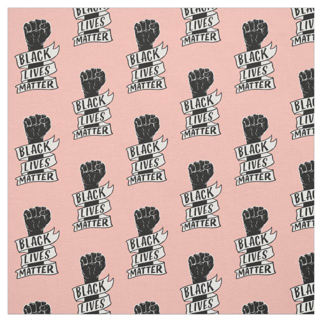 black lives matter pink fist blm protest pattern fabric (Swatch)
