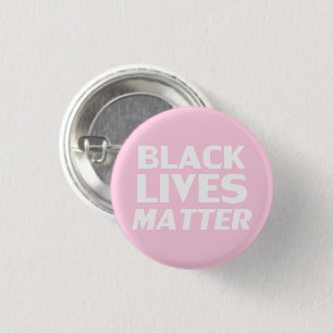 Black lives matter pink white modern typography button